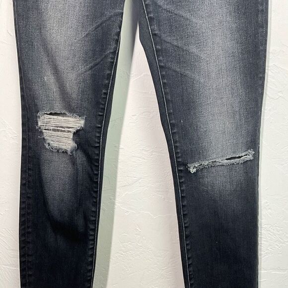 Madewell Black Kincaid Distressed High Riser Skinny Jeans 27 - Picture 3 of 6
